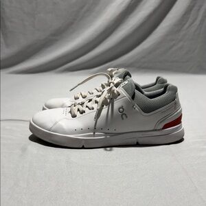 Men’s On Running On The Roger White Sneakers w/ Grey Liner and Red Heel Accent